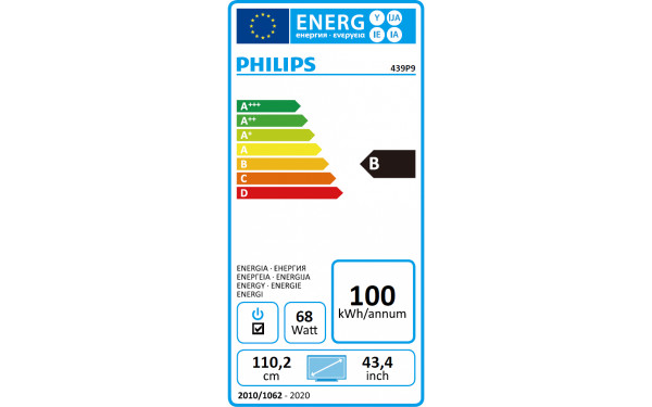 PHILIPS 439P9H - &Eacute;tiquette &eacute;nergie