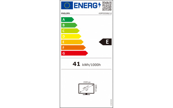 PHILIPS 43PFS5500 - &Eacute;tiquette &eacute;nergie v2