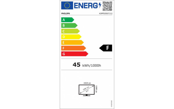 PHILIPS 43PFS5507 - &Eacute;tiquette &eacute;nergie v2
