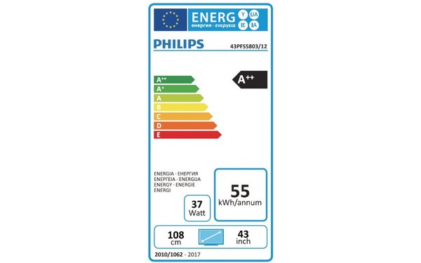 PHILIPS 43PFS5803 - &Eacute;tiquette &eacute;nergie