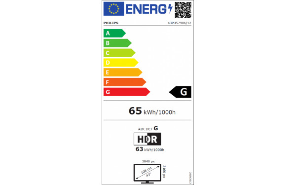 PHILIPS 43PUS7906 - &Eacute;tiquette &eacute;nergie v2