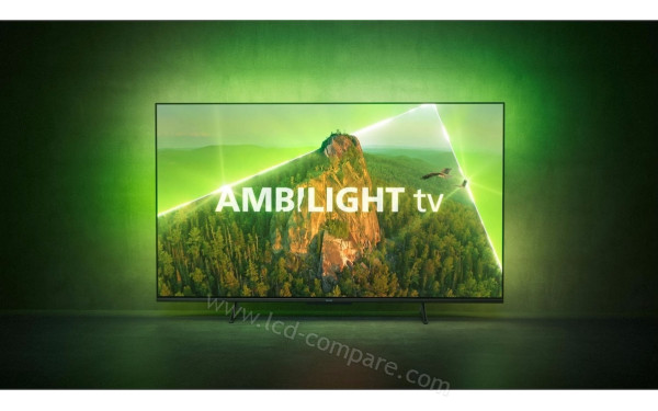PHILIPS 43PUS8108 - Vue de face avec ambilight
