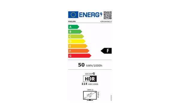 PHILIPS 43PUS8508 - &Eacute;tiquette &eacute;nergie v2