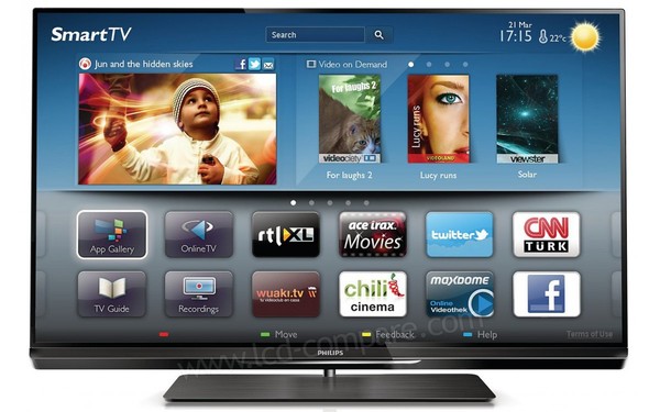PHILIPS 47PFL6007H - Vue de face menus Smart TV