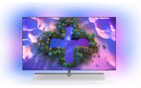 PHILIPS 48OLED936 - Vue de face avec ambilight