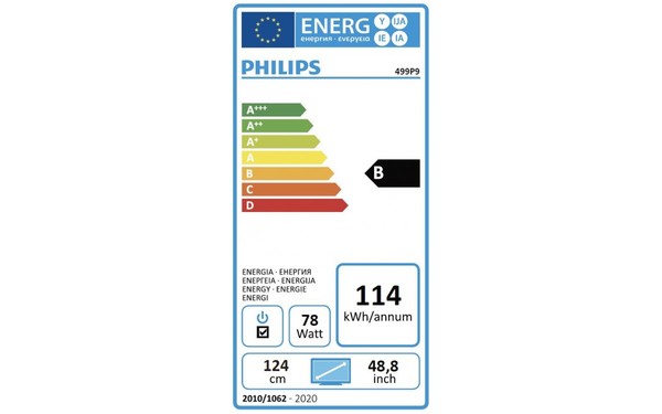PHILIPS 499P9H - &Eacute;tiquette &eacute;nergie