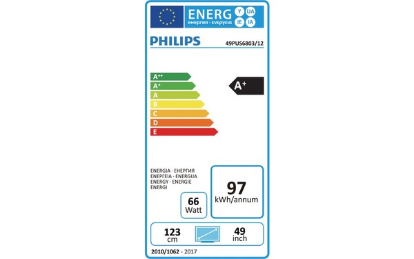 PHILIPS 49PUS6803 - &Eacute;tiquette &eacute;nergie
