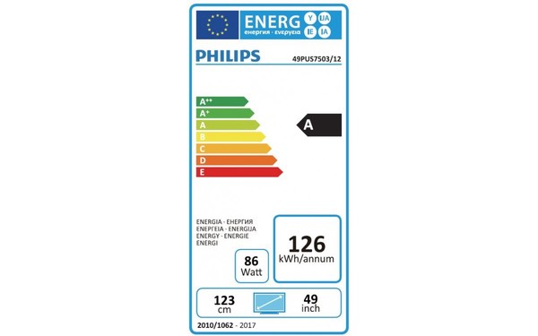PHILIPS 49PUS7503 - &Eacute;tiquette &eacute;nergie