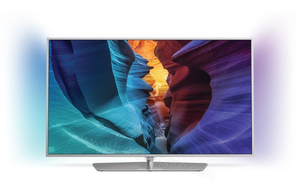 PHILIPS 50PFH6510 - Vue de face avec Ambilight
