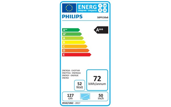 PHILIPS 50PFL5008K - &Eacute;tiquette &eacute;nergie
