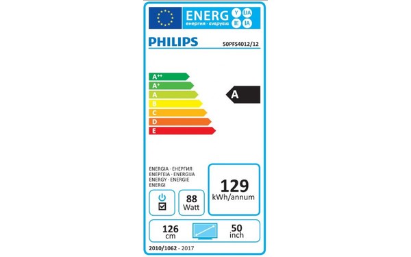 PHILIPS 50PFS4012 - &Eacute;tiquette &eacute;nergie