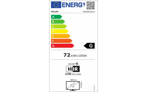 PHILIPS 50PUS6754 - &Eacute;tiquette &eacute;nergie v2
