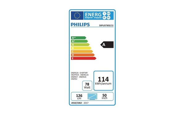 PHILIPS 50PUS7303 - &Eacute;tiquette &eacute;nergie