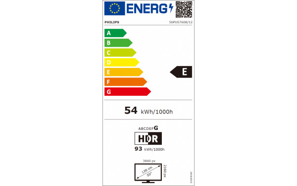 PHILIPS 50PUS7608 - &Eacute;tiquette &eacute;nergie v2