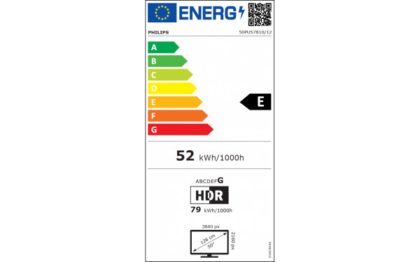PHILIPS 50PUS7810 - &Eacute;tiquette &eacute;nergie v2