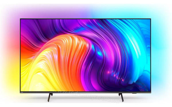 PHILIPS 50PUS8517 - Vue de face avec ambilight