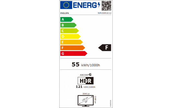 PHILIPS 50PUS8518 - &Eacute;tiquette &eacute;nergie v2