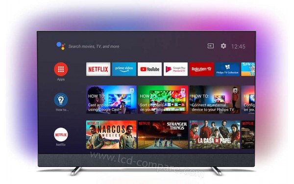 PHILIPS 50PUS8804 - Vue de face avec interface Android