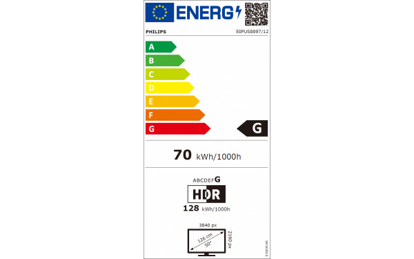 PHILIPS 50PUS8897 - &Eacute;tiquette &eacute;nergie v2
