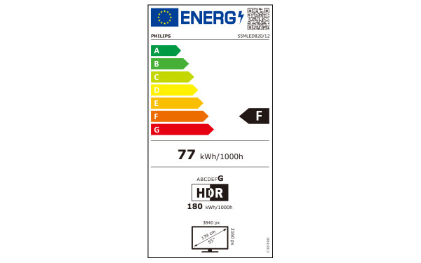 PHILIPS 55MLED820 - &Eacute;tiquette &eacute;nergie v2