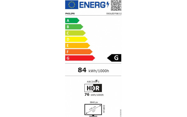 PHILIPS 55OLED708 - &Eacute;tiquette &eacute;nergie v2