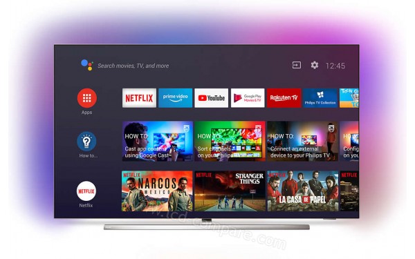 PHILIPS 55OLED854 - Vue de face interface Android