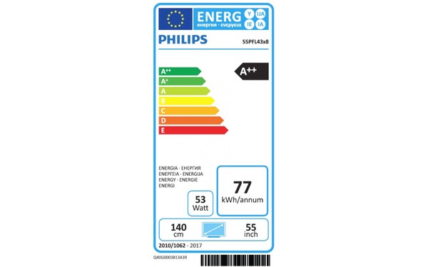 PHILIPS 55PFL4308H - &Eacute;tiquette &eacute;nergie