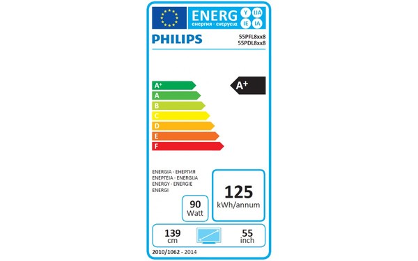 PHILIPS 55PFL8008K - &Eacute;tiquette &eacute;nergie