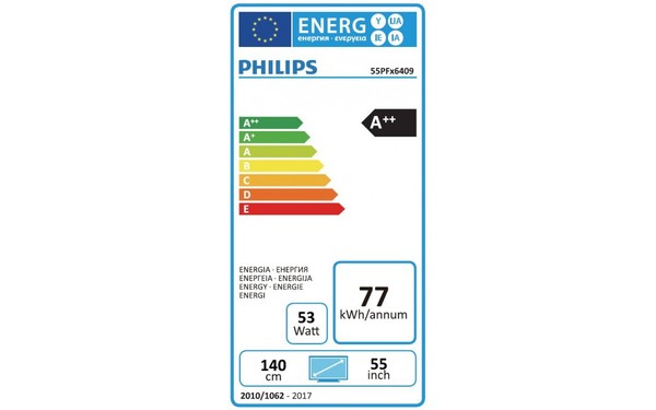 PHILIPS 55PFS6409 - &Eacute;tiquette &eacute;nergie