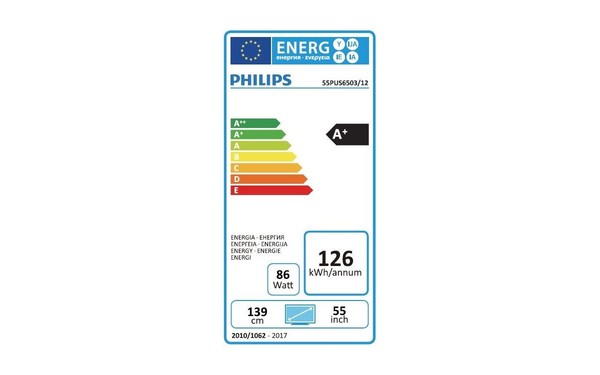 PHILIPS 55PUS6503 - &Eacute;tiquette &eacute;nergie