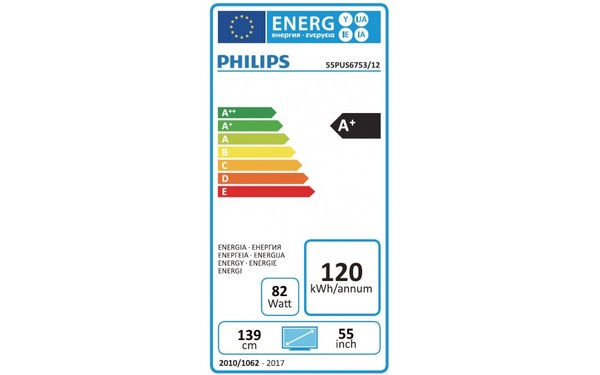 PHILIPS 55PUS6753 - &Eacute;tiquette &eacute;nergie