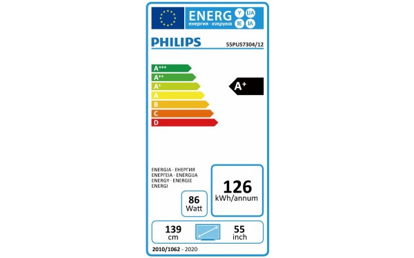 PHILIPS 55PUS7304 - &Eacute;tiquette &eacute;nergie