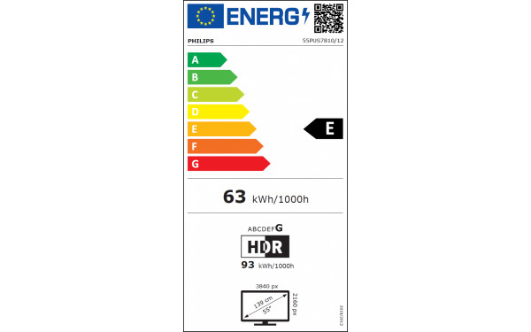 PHILIPS 55PUS7810 - &Eacute;tiquette &eacute;nergie v2