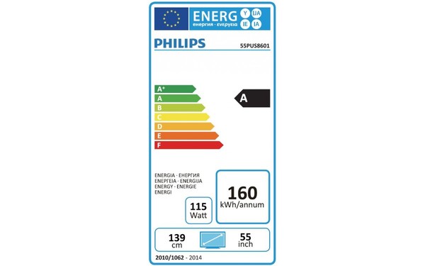 PHILIPS 55PUS8601 - &Eacute;tiquette &eacute;nergie