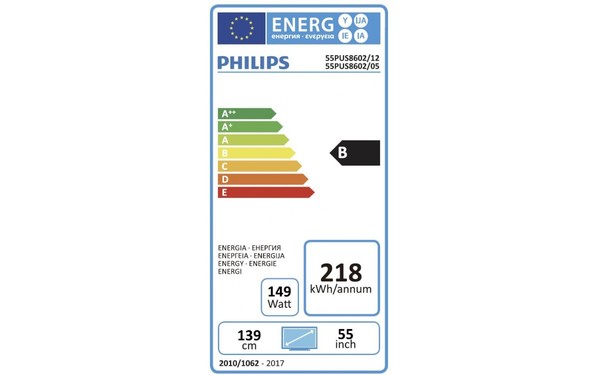 PHILIPS 55PUS8602 - &Eacute;tiquette &eacute;nergie