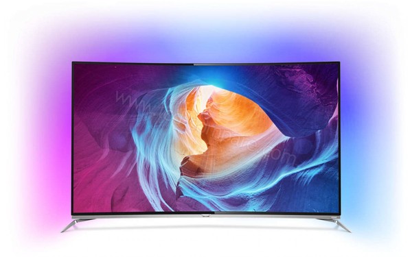 PHILIPS 55PUS8700 - Vue de face avec Ambilight