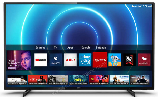 PHILIPS 58PUS7505 - Vue de face avec interface Saphi