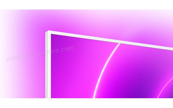 PHILIPS 58PUS8535 - Zoom sur le coin sup&eacute;rieur gauche m&eacute;tallique argent