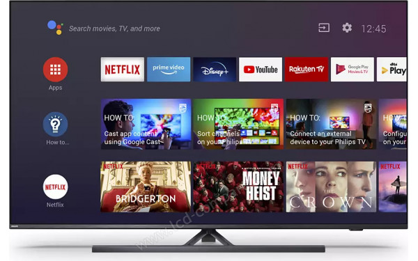 PHILIPS 58PUS8556 - Vue de face interface Android