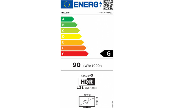 PHILIPS 58PUS8556 - &Eacute;tiquette &eacute;nergie v2