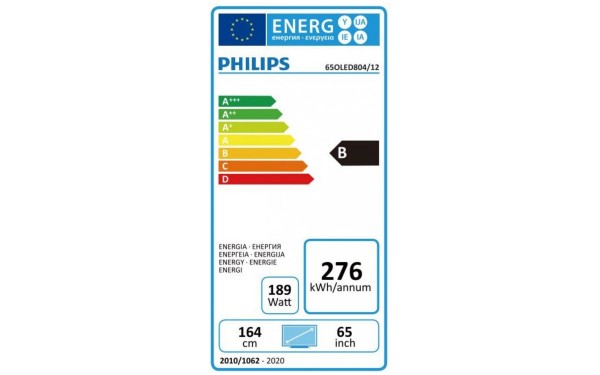 PHILIPS 65OLED804 - &Eacute;tiquette &eacute;nergie