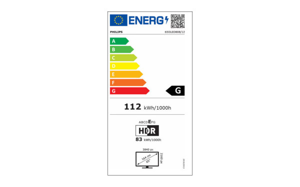 PHILIPS 65OLED808 - &Eacute;tiquette &eacute;nergie v2