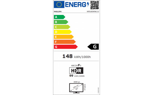 PHILIPS 65OLED856 - &Eacute;tiquette &eacute;nergie v2