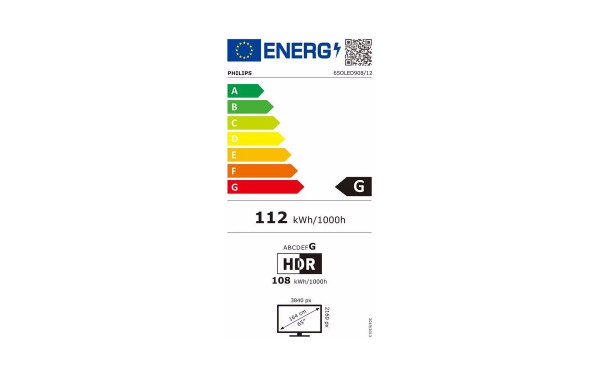 PHILIPS 65OLED908 - &Eacute;tiquette &eacute;nergie v2