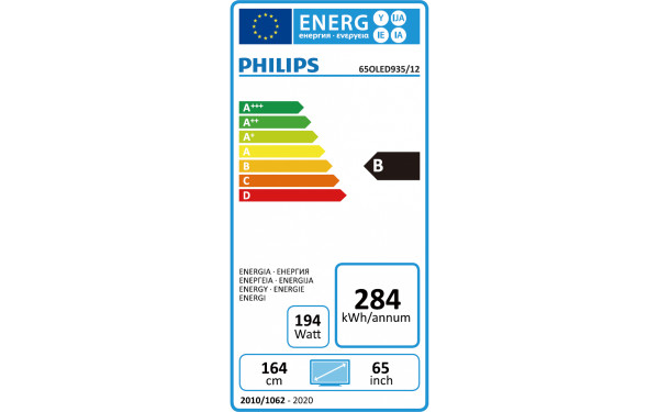 PHILIPS 65OLED935 - &Eacute;tiquette &eacute;nergie