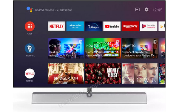 PHILIPS 65OLED936 - Vue de face interface Android