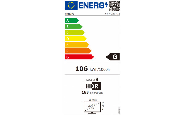 PHILIPS 65PML9507 - &Eacute;tiquette &eacute;nergie v2