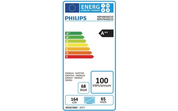 PHILIPS 65PUS6162 - &Eacute;tiquette &eacute;nergie