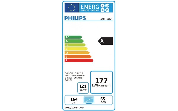 PHILIPS 65PUS6521 - &Eacute;tiquette &eacute;nergie