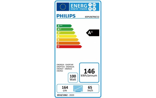 PHILIPS 65PUS6704 - &Eacute;tiquette &eacute;nergie
